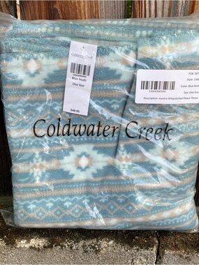 Coldwater Creek Aurora Polar Fleece Throw Style No. 13665 New
